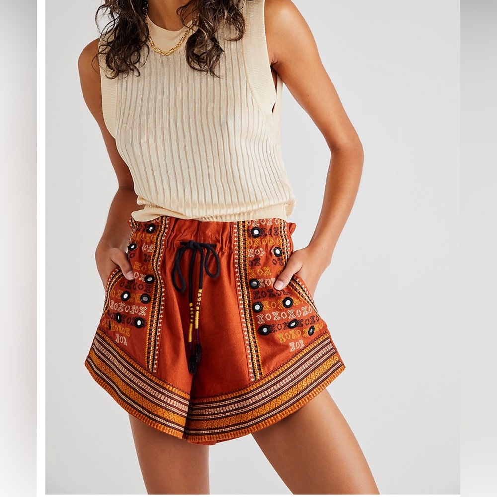 Free People embroidered shorts